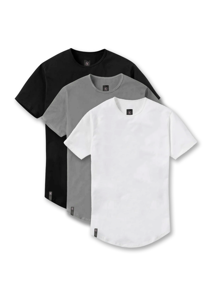 Curved hem clothing bundles for recession proof style