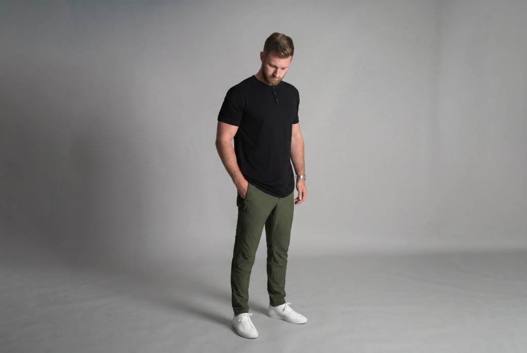 Short sleeve fitted henley from ten10 apparel