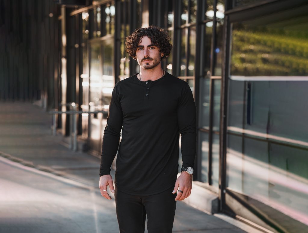 fall transition long sleeve curved hem henley